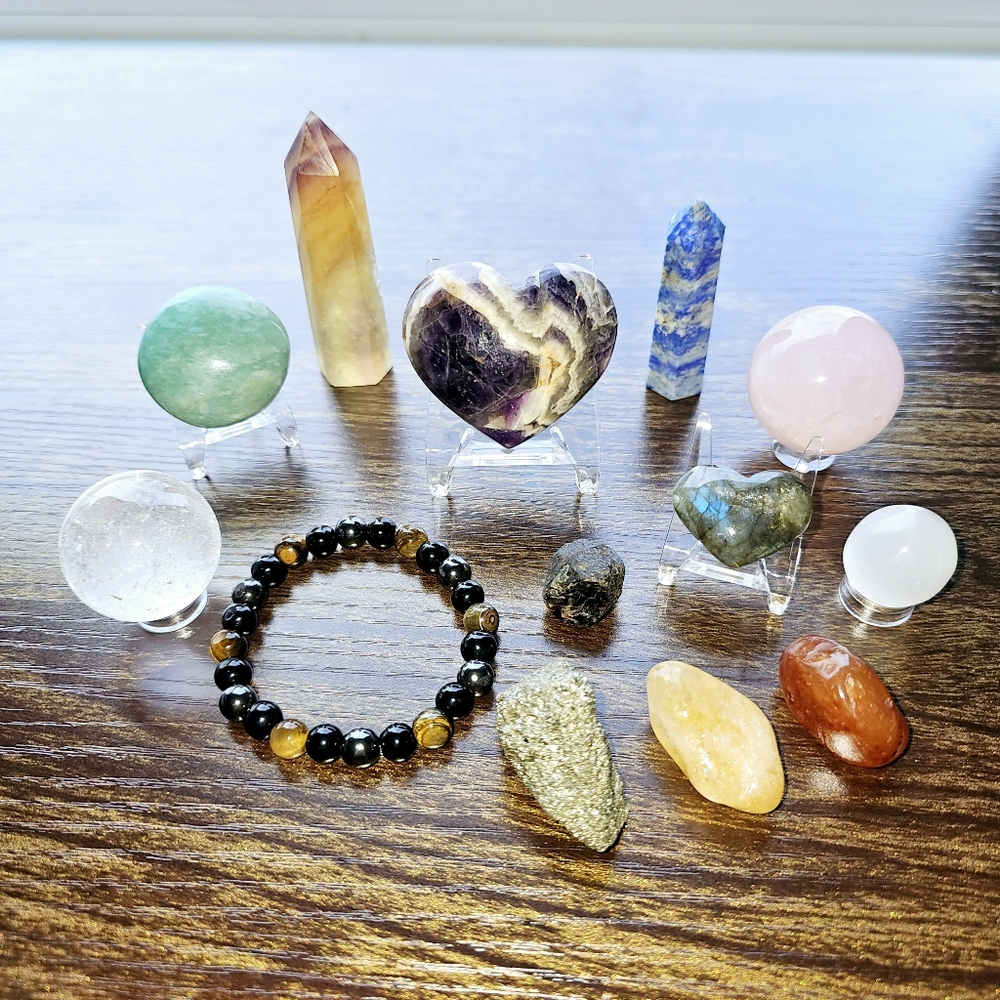 "Focus" 13 Pc Crystal Collection Intention Stones Set
